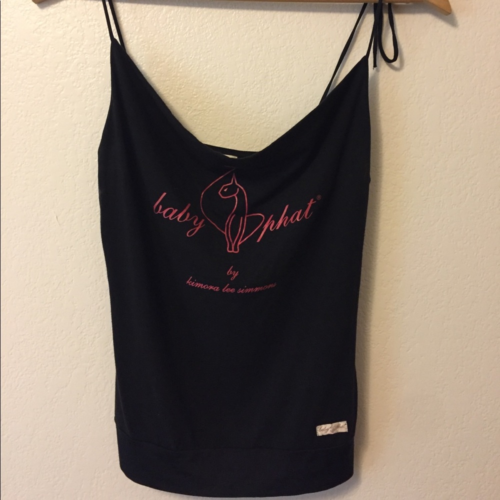 Baby Phat shoulder tie spaghetti strap top